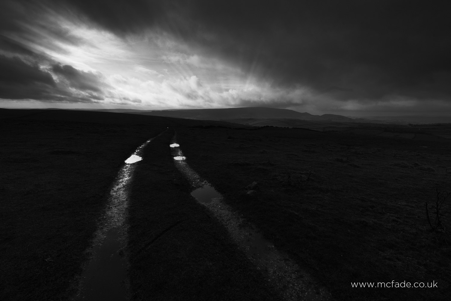 Moorland track and dramatic sky in Nidderdale