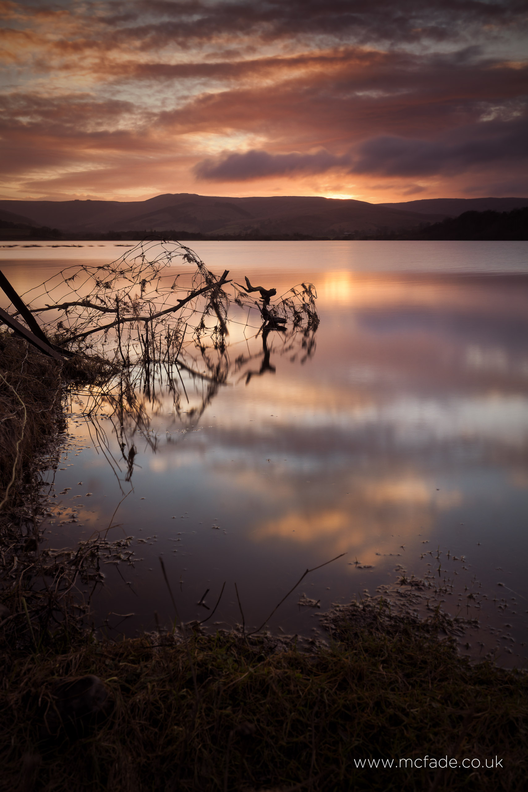 Sunset reflections at Semerwater in Wensleydale
